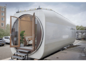 Une nacelle d'éolienne transformée en tiny house