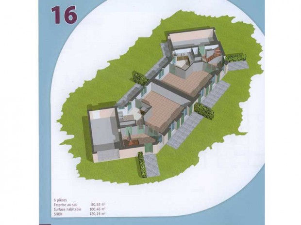 Plan de haut d'un projet de maisons jumelées