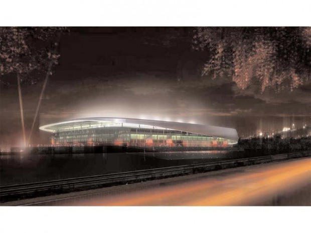 Le stade du Mans de nuit