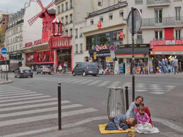 Famille sans abris à Paris