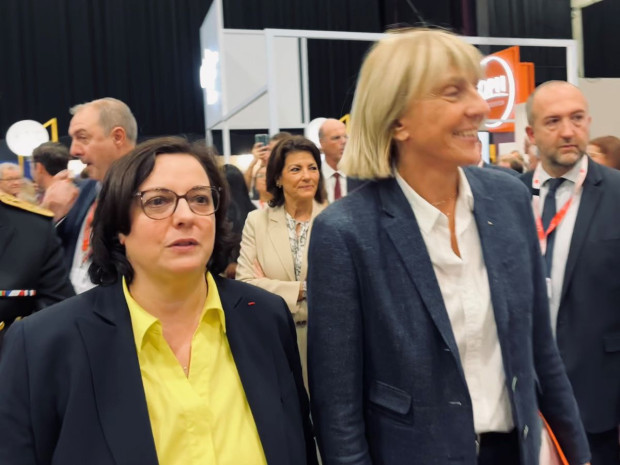 Emmanuelle Cosse présidente de l'USH accueille Valérie Létard au congrès HLM 2024