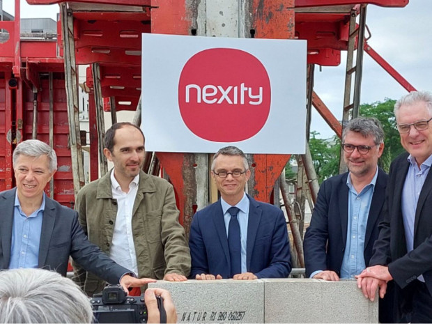 Nexity pose pierre résidence union square à Lyon septembre 2024