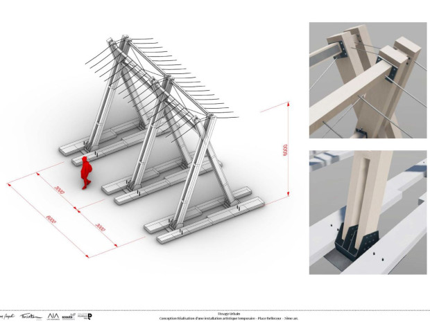 Projet "Tissage Urbain" - Place Bellecour Lyon