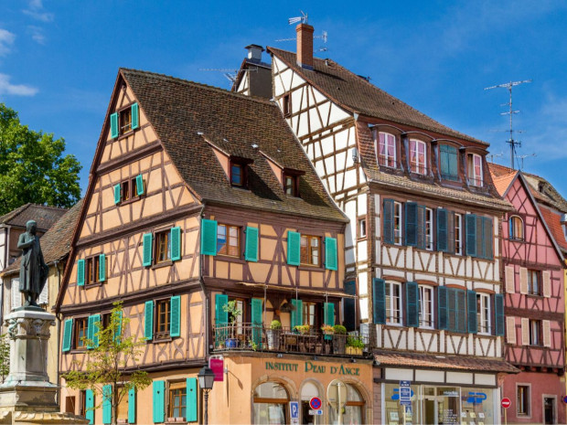  Vue sur les maisons de Colmar, Alsace, France/Photo d'illustration