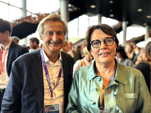 Jacques Ehrmann (ex Altaréa) et Véronique Bédague (Nexity) au congrès du monde HLM en 2024 