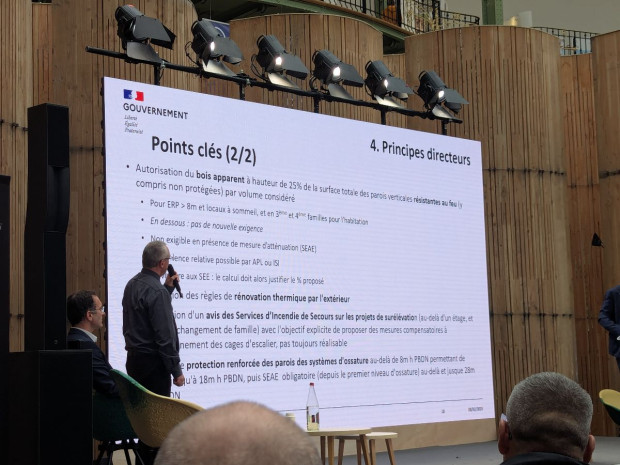 Présentation de la future réglementation incendie-bois au Forum bois cnostruction, le 28 février 2025.