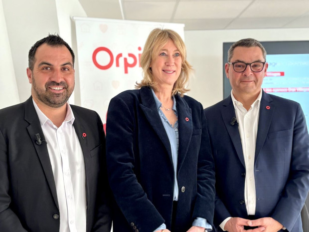  Damien Orts, Corinne Berec, vice présidente et Guillaume Martinaud président de la coopérative Orpi 